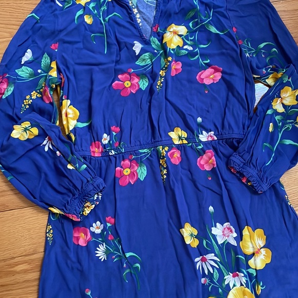 Old Navy Dark Blue Floral Long Sleeve Dress in Size Medium - Picture 4 of 8